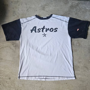 Y2K BLACK & WHITE HOUSTON ASTROS MLB SHIRT SZ XL